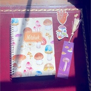 Mushroom Everything Gift Bag 1 Notebook 🍄❤️ 1 Bookmark 🍄 1 Blanket Towel 🍄